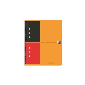 Cahier NOTEBOOK spirale A5+ 160P perforées 80g lignées 6 mm orange OXFORD