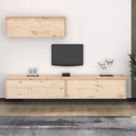vidaXL Meubles TV 3 Pièces Bois massif de pin