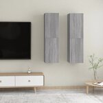 vidaXL Meubles TV muraux 2 Pièces Sonoma gris 30 5x30x110 cm