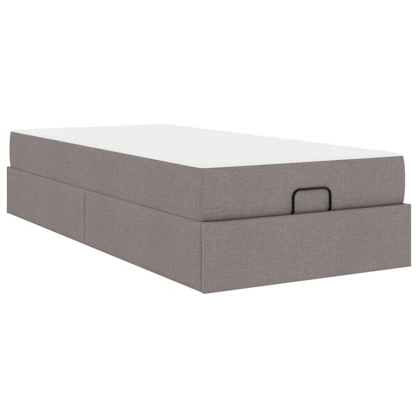 vidaXL Cadre de lit avec matelas avec matelas 2 Pièces Taupe tissu