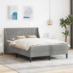 vidaXL Cadre de lit avec matelas Gris clair 120 x 200 cm Velours