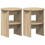 vidaXL Meuble d'appoint 2 pc Chêne Sonoma Ø40 x 50 cm