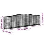 vidaXL Panier de gabions arqué 400x50x100/120 cm Fer galvanisé