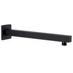 vidaXL Bras de support de douche Carré Acier inoxydable 201 Noir 30 cm