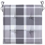 vidaXL Coussins de chaise de jardin lot de 6 carreaux gris 50x50x3 cm