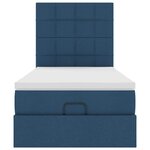 vidaXL Lit ottoman avec matelas bleu 100x200 cm tissu