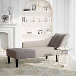 vidaXL Fauteuil long avec accoudoir droit taupe tissu