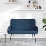vidaXL Sofa 2 places Bleu 115 x 61 x 87 cm Tissu