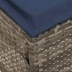 vidaXL Pouf de Jardin 2 Pièce Gris et bleu marine 38 x 38 x 45 cm
