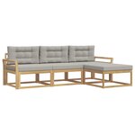vidaXL Ensemble de canapés d'extérieur 4 pc Blanc et gris clair