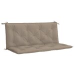vidaXL Coussin de banc de jardin taupe 120x(50+50)x7 cm tissu oxford
