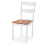 vidaXL Chaises à manger lot de 6 blanc bois d'hévéa massif