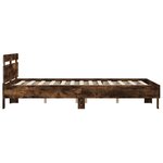 vidaXL Cadre de lit avec tête de lit et LED chêne fumé 140x190 cm