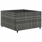 vidaXL Salon de jardin 7 Pièces avec coussins Gris Résine tressée