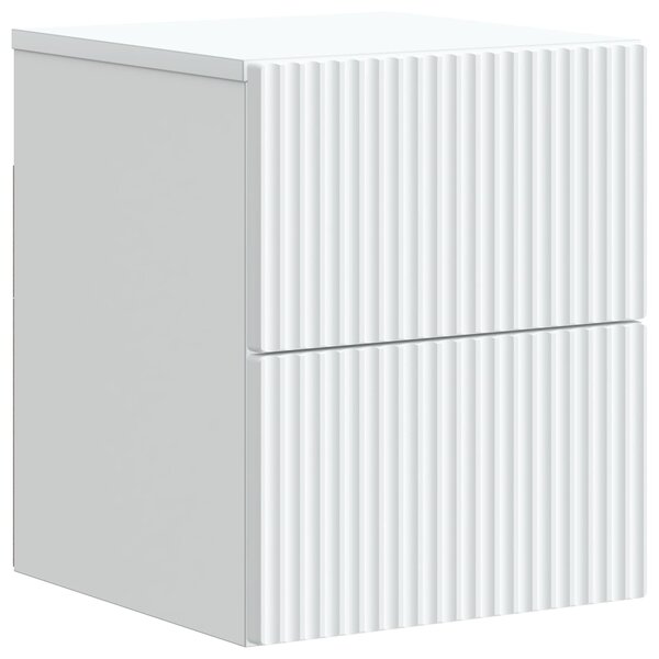 vidaXL Cabinet de chevet mural avec tiroir Blanc 33 x 34 5 x 40 cm
