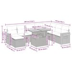 vidaXL Salon de jardin 10 Pièces avec coussins noir résine tressée acacia