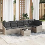 vidaXL Ensemble de salle à manger pour jardin 7 Pièces Gris clair