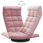 vidaXL Chaise de sol pivotante Rose Velours