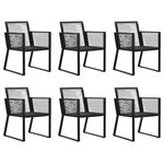 Vidaxl salon de jardin 7 pièces rotin pvc noir