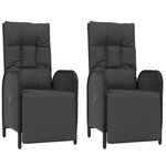 vidaXL Ensemble à manger jardin 9Pièces et coussins noir résine tressée
