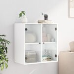 vidaXL Armoire murale avec portes en verre blanc 68x37x68 5 cm