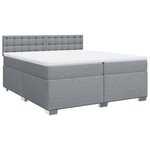vidaXL Sommier à lattes de lit avec matelas Gris clair 200x200cm Tissu