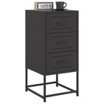 vidaXL Table de chevet noir 36x39x78 cm acier