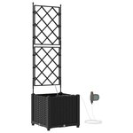 vidaXL Jardinières de jardin 1 pc Noir 40 x 40 x 142 cm Plastique