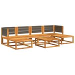vidaXL Ensemble de canapés de jardin 7 pièces avec coussins bois d'acacia et corde