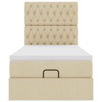vidaXL Cadre de lit ottoman avec matelas crème 90x190 cm tissu
