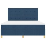 vidaXL Lit à ressort LED avec matelas Bleu 180 x 200 cm tissu