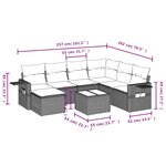 vidaXL Salon de jardin avec coussins 8 Pièces beige résine tressée