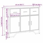 vidaXL Buffet Chêne noir 97x32 5x74 5 cm Bois d'ingénierie