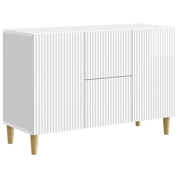 vidaXL Buffet Blanc brillant 89 x 34 5 x 60 cm Bois d'ingénierie