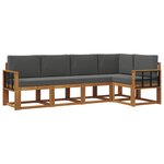 vidaXL Ensemble de canapés d'extérieur 5 pc Naturel et Anthracite