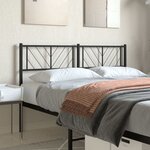 vidaXL Tête de lit métal noir 150 cm