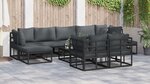 vidaXL Ensemble de canapé de jardin 9 Pièces Noir 353 x 141 5 x 71 cm