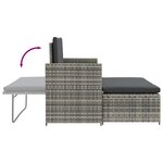 vidaXL Salon de jardin 2 Pièces avec coussins Résine tressée Gris