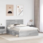 vidaXL Cadre de lit Gris Sonoma 140 x 190 cm Pin massif