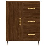 vidaXL Buffet haut Chêne marron 69 5x34x180 cm Bois d'ingénierie