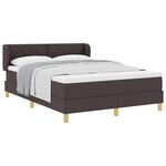 vidaXL Lit à ressorts avec matelas Marron foncé 140 x 200 cm tissu