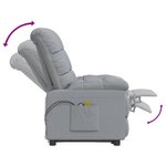 vidaXL Fauteuil électrique de massage Gris clair Tissu