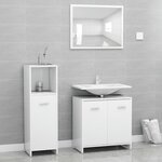 vidaXL Ensemble de meubles de salle de bain 3Pièces Blanc Bois ingénierie