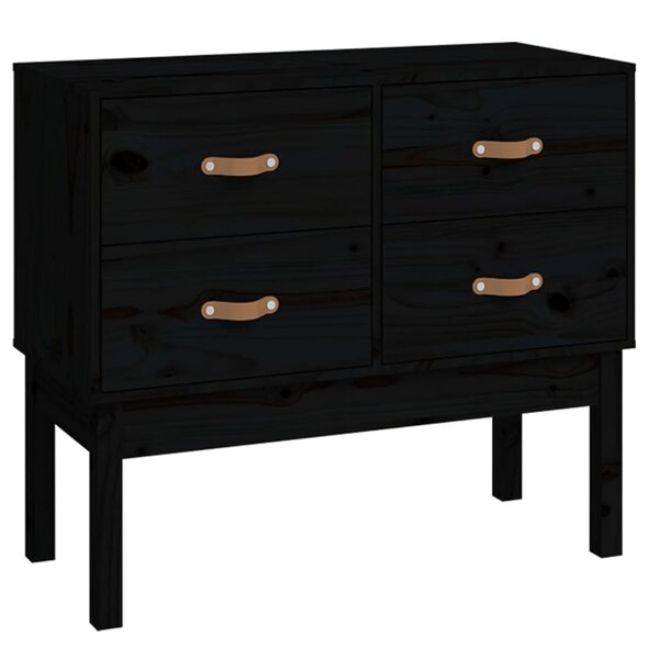 vidaXL Armoire console Noir 90x40x78 cm Bois de pin solide
