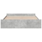 vidaXL Cadre de lit avec tiroirs sans matelas gris béton 180x200 cm