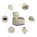 vidaXL Fauteuil inclinable électrique Crème Similicuir