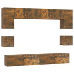 vidaXL Ensemble de meubles TV 8 Pièces Chêne fumé Bois d'ingénierie