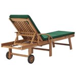 vidaXL Chaises longues avec coussins 2 Pièces Bois de teck solide Vert