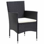 vidaXL Ensemble de salle à manger pour jardin 5 Pièces Noir Poly rotin