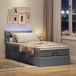 vidaXL Cadre de lit ottoman avec matelas gris foncé 90x190 cm tissu